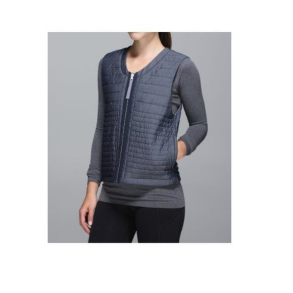 lululemon athletica Jackets & Blazers - Lululemon Light  & Bright Vest Inkwell  Silver